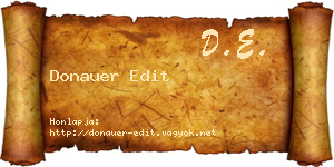 Donauer Edit névjegykártya